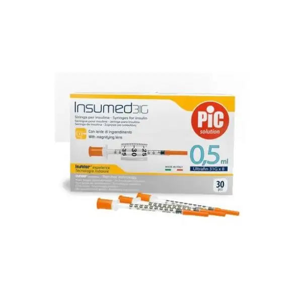 Pic Solution Insumed Insulin Syringe 0.5ml 30gx8m 10 Pieces